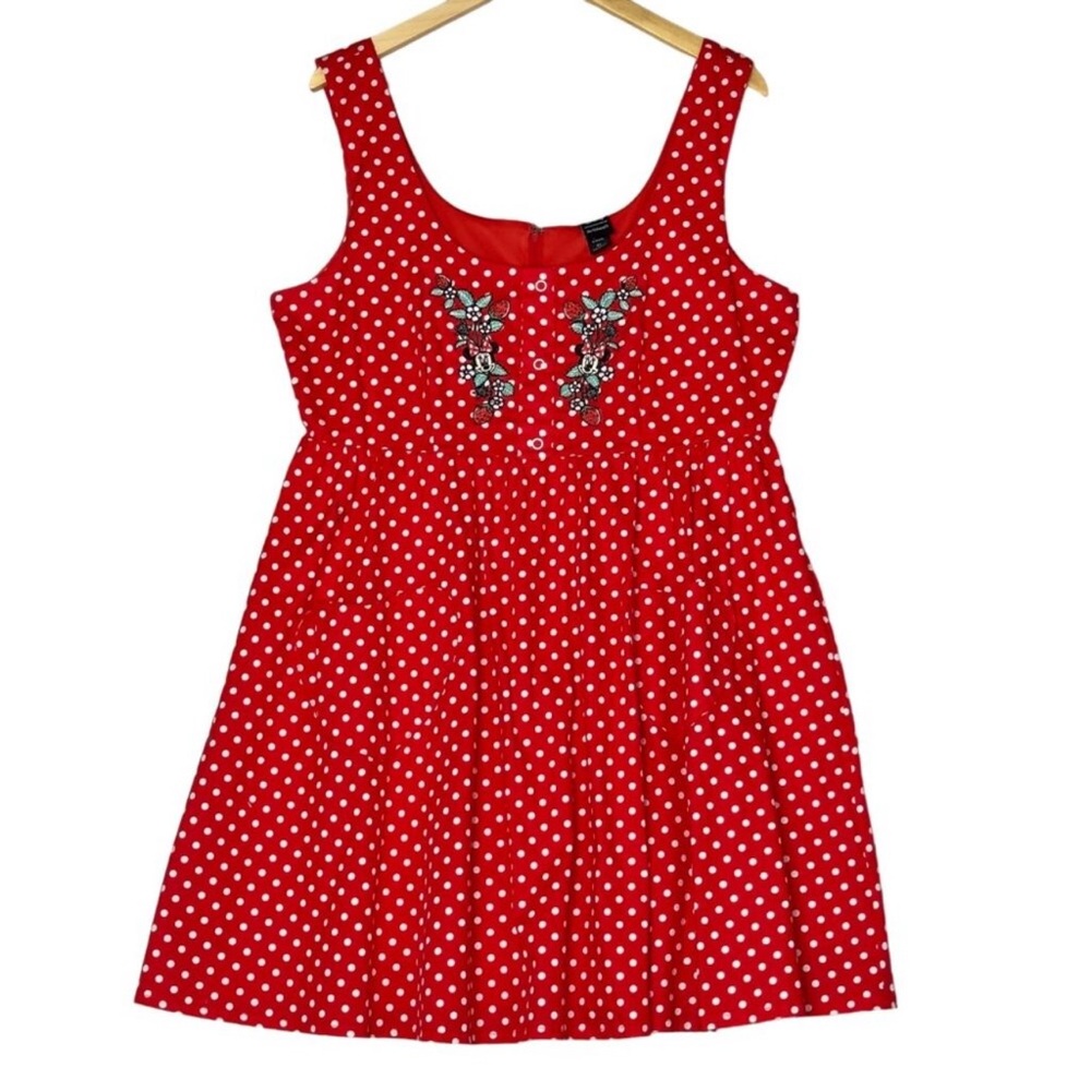 Disney Minnie Mouse Her Universe Red Polka Dot Strawberry Dress 3x - Picture 5 of 15